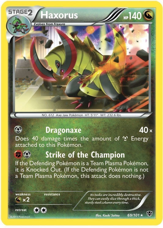 Haxorus 69/101 - Pokemon Plasma Blast Holo Rare Card