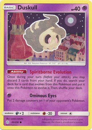Duskull - 83/236 - Common Sun & Moon: Cosmic Eclipse