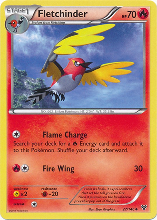 Fletchinder 27/146 - Pokemon XY Uncommon Card