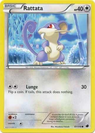 Rattata 87/116 - Pokemon Plasma Freeze Common Card
