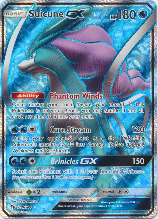 Suicune GX - 200/214 - Sun & Moon: Lost Thunder Full Art Ultra Rare