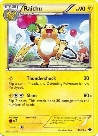 Pokemon Next Destinies Reverse Holo Uncommon Card - Raichu 40/99
