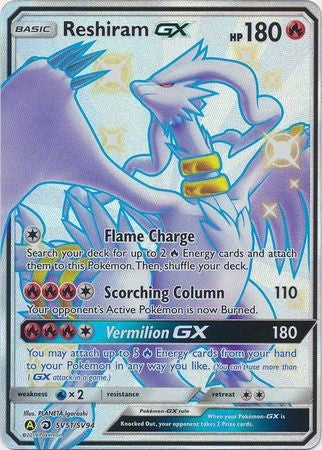 Reshiram GX - SV51/SV94 - Shiny Ultra Rare Sun & Moon: Hidden Fates Singles