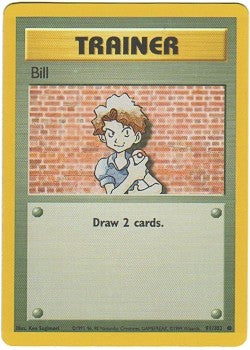Pokemon Basic Common Card - Trainer Bill 91/102