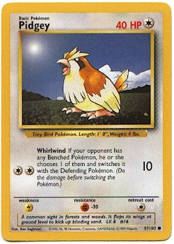 Pokemon Basic Common Card - Pidgey 57/102