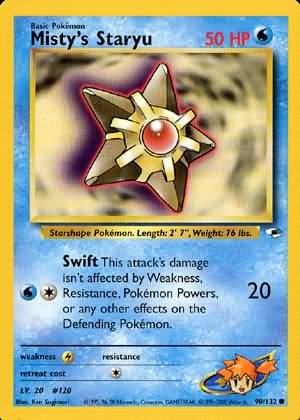 Pokemon Gym Heroes Common Card - Misty's Staryu 90/132