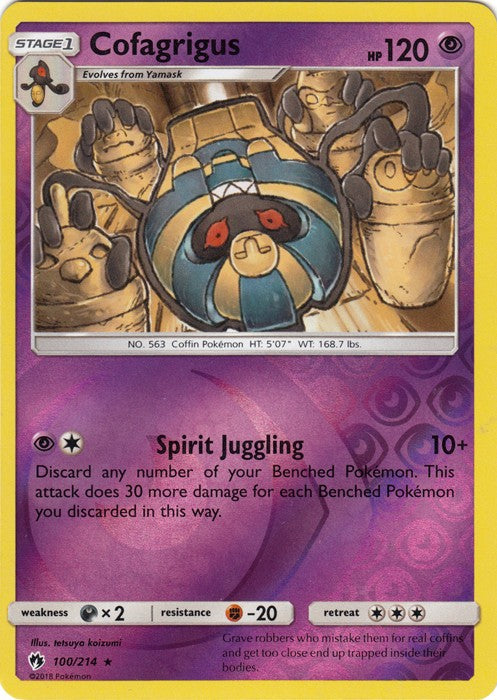 Cofagrigus - 100/214 (Reverse Foil) Pokemon » SM Lost Thunder Rare