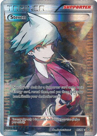 Steven 95/98 FULL ART - Pokemon XY Ancient Origins Card