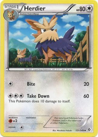 Herdier 121/149 - Pokemon Boundaries Crossed Uncommon Card
