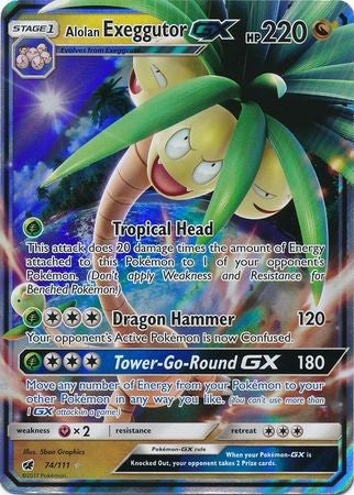 Alolan ExeggutorGX 74/111 Ultra Rare - Pokemon Crimson Invasion Card