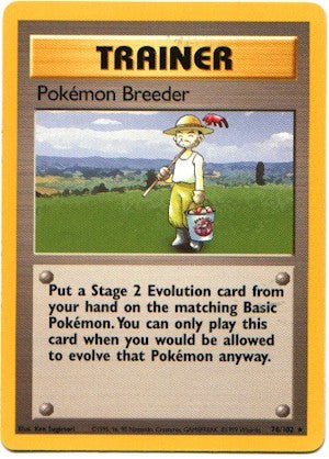 Pokemon Basic Rare Card - Trainer Breeder 76/102