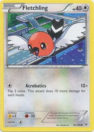 Fletchling 82/108 Common - Pokemon XY Roaring Skies Card