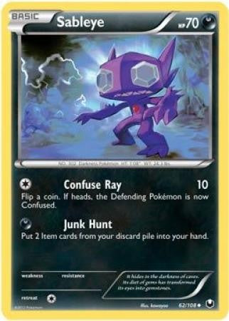 Pokemon Dark Explorers Uncommon Card - Sableye 62/108