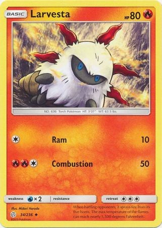 Larvesta - 34/236 - Uncommon Sun & Moon: Cosmic Eclipse Singles