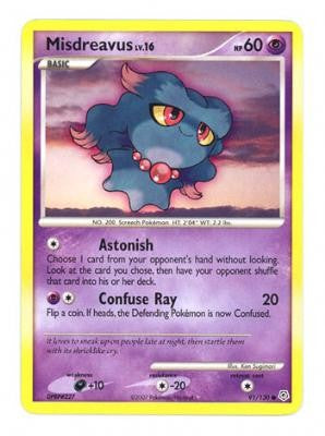 Pokemon Diamond & Pearl Common Card - Misdreavus 91/130