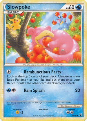 Pokemon Card HeartGold SoulSilver HS Undaunted Common Slowpoke 66/90