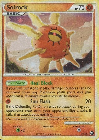Pokemon Card HS Triumphant Solrock Holo Rare 9/102