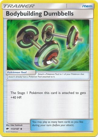 Bodybuilding Dumbbells 113/147 Uncommon - Pokemon Sun & Moon Burning Shadows Card