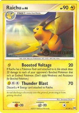 Pokemon Pre-Release Rare Promo Card - Raichu 27/99