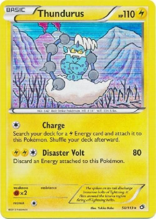 Thundurus 50/113 - Pokemon Legendary Treasures Holo Rare Card