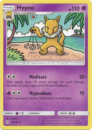 Hypno 60/149 Uncommon - Pokemon Sun & Moon Base Set Single Card