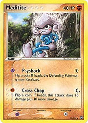 Pokemon EX Power Keepers Common Card - Meditite 55/108