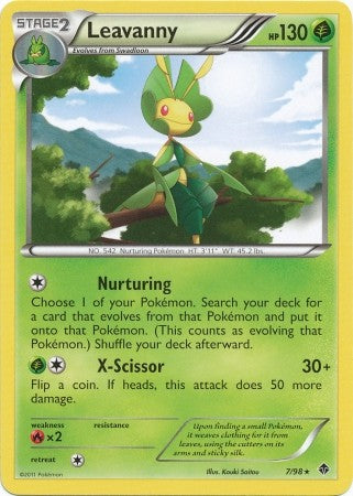 Pokemon Emerging Powers Rare Card - Leavanny 7/98