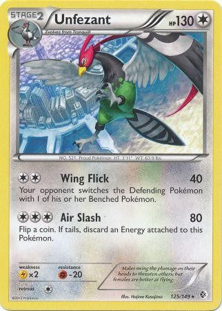 Unfezant 125/149 - Pokemon Boundaries Crossed Rare Card