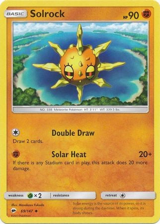 Solrock 69/147 Uncommon - Pokemon Sun & Moon Burning Shadows Card