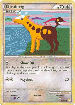 Pokemon HeartGold SoulSilver Single Card Common Girafarig 64/123