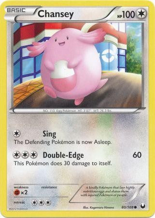 Pokemon Dark Explorers Common Card - Chansey 80/108