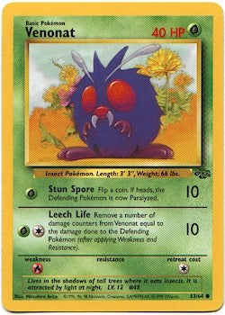 Pokemon Jungle Common Card - Venonat 63/64