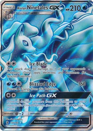 Alolan Ninetales GX 132/145 Full Art - Pokemon Sun & Moon Guardians Rising Card