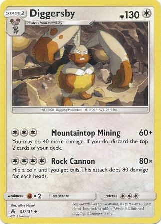 Diggersby 98/131 Uncommon - Pokemon Sun & Moon Forbidden Light Card