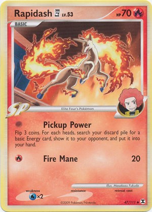 Pokemon Platinum Rising Rivals Single Card Uncommon Rapidash E4 47/111