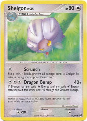 Pokemon Platinum Arceus Single Card Uncommon Shelgon 48/99