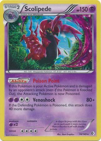Scolipede 74/149 - Pokemon Boundaries Crossed Holo Rare Card