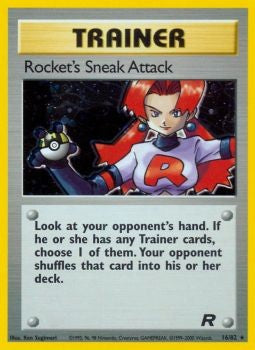 Pokemon Team Rocket Holo Card - Rocket's Sneak Attack 16/82