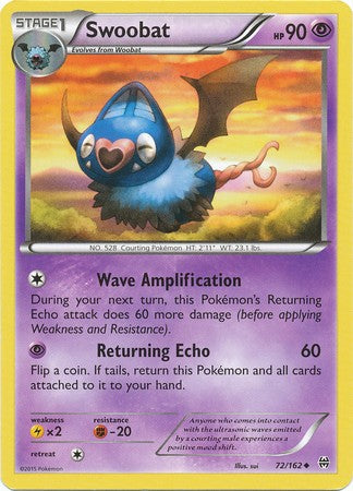 Swoobat 72/162 Uncommon - Pokemon XY Break Through Card