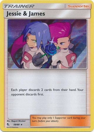 Jessie & James - 58/68 - Holo Rare Sun & Moon: Hidden Fates Singles