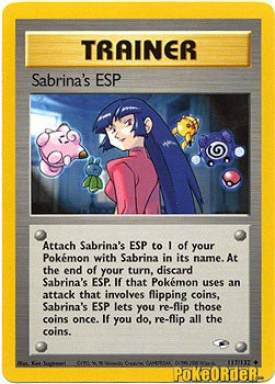 Pokemon Gym Heroes Uncommon Card - Sabrina's ESP 117/132