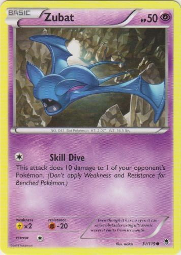 Zubat 31/119 - Common Pokemon XY Phantom Forces Card