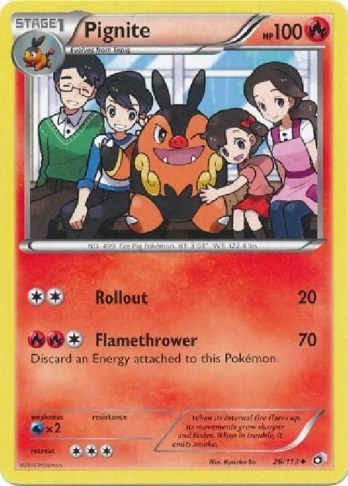 Pignite 26/113 - Pokemon Legendary Treasures Uncommon Card