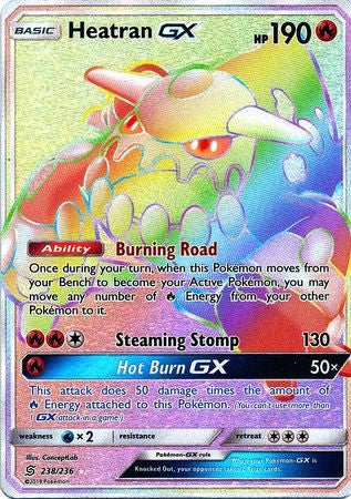Heatran GX - 238/236 - Full Art Ultra Rare Sun & Moon: Unified Minds