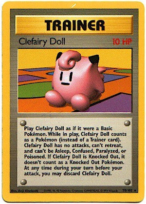 Pokemon Basic Rare Card - Trainer Clefairy Doll 70/102