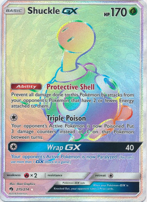 Shuckle GX -Sun & Moon: Lost Thunder 215/214 - Hyper Rare