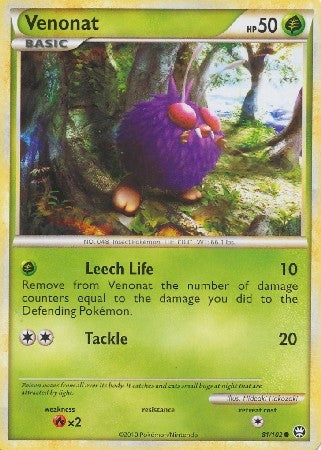 Pokemon Card HS Triumphant Venonat Common 81/102