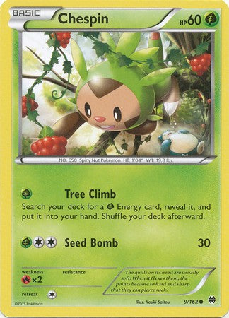 Chespin 9/162 Common - Pokemon XY Break Through Card