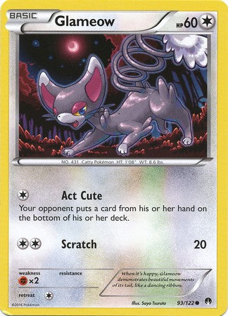 Glameow 93/122 Common - Pokemon XY Breakpoint Card