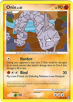 Pokemon Diamond and Pearl Stormfront Card - Onix (C)